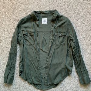 Olive green flannel top